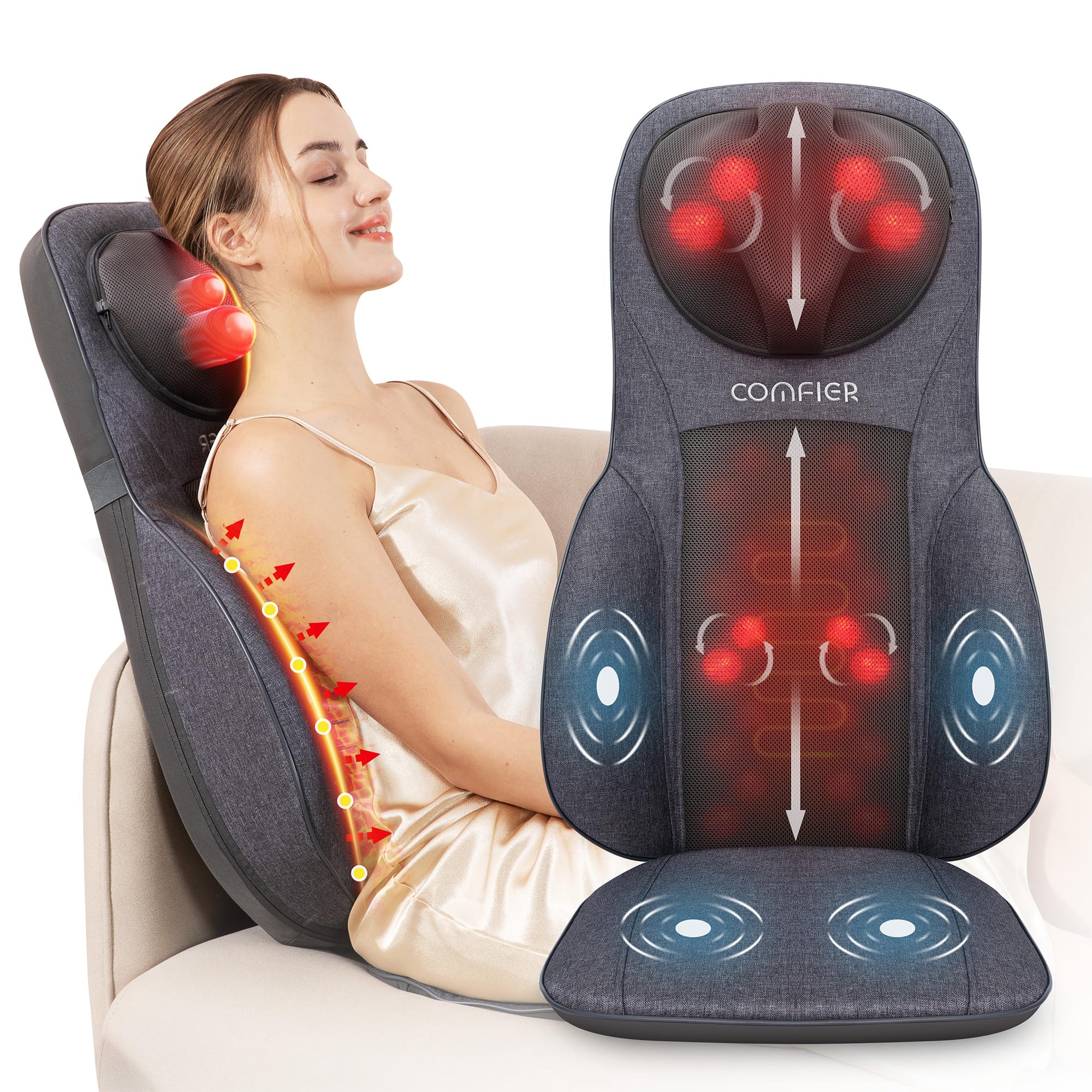 comfier-neck-back-massager-with-heat-height-adjustable-shiatsu-seat-cushion-for- image 1