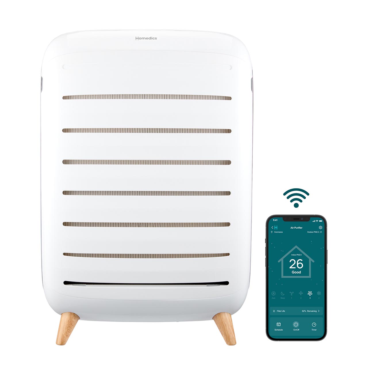 homedics-extra-large-room-smart-air-purifier-c500-with-wi-fi-and-app-control image 1