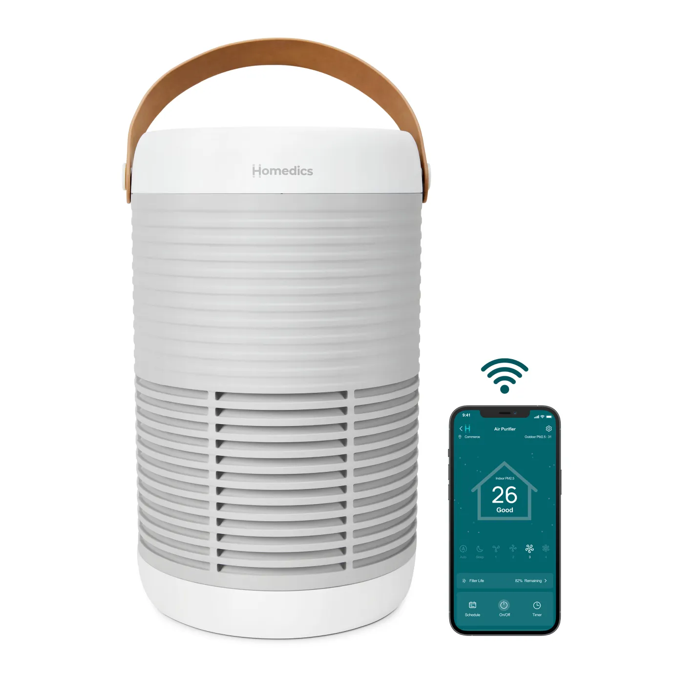 homedics-smart-air-purifier-t100-for-rooms-up-to-207-sq-ft image 1