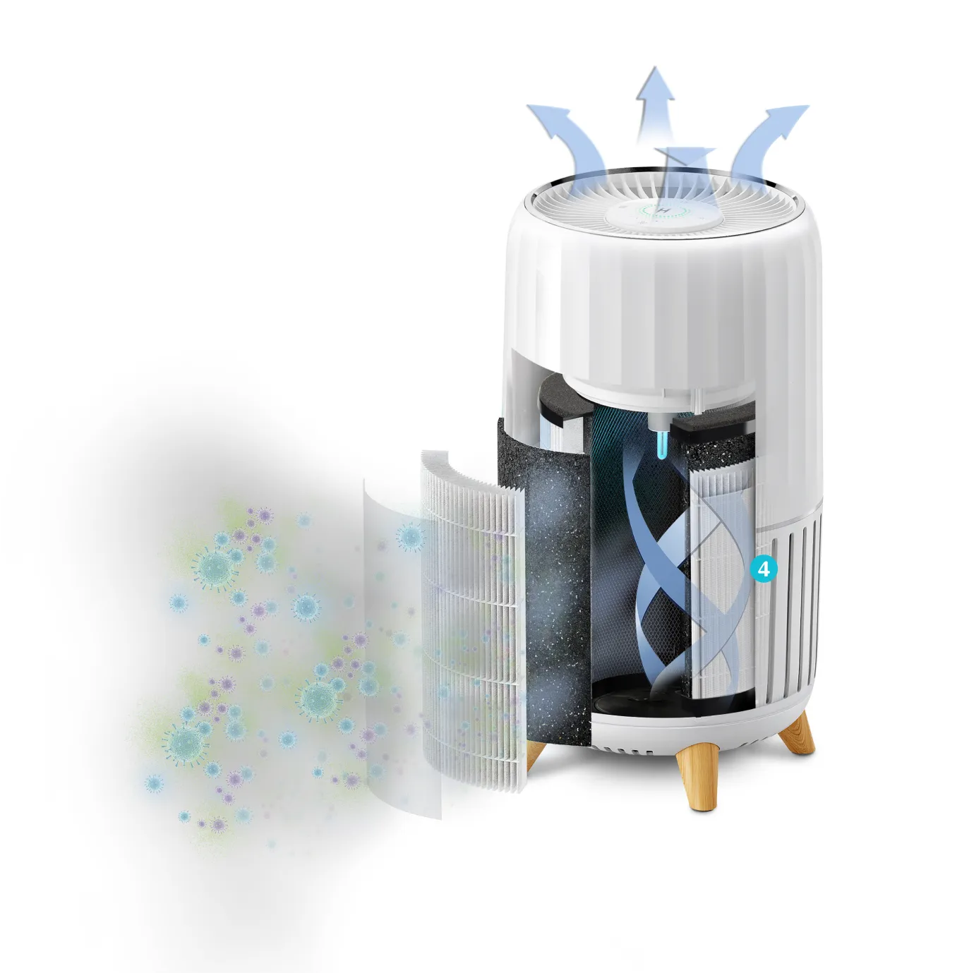 homedics-smart-air-purifier-t200-for-large-rooms-up-to-324-sq-ft image 2