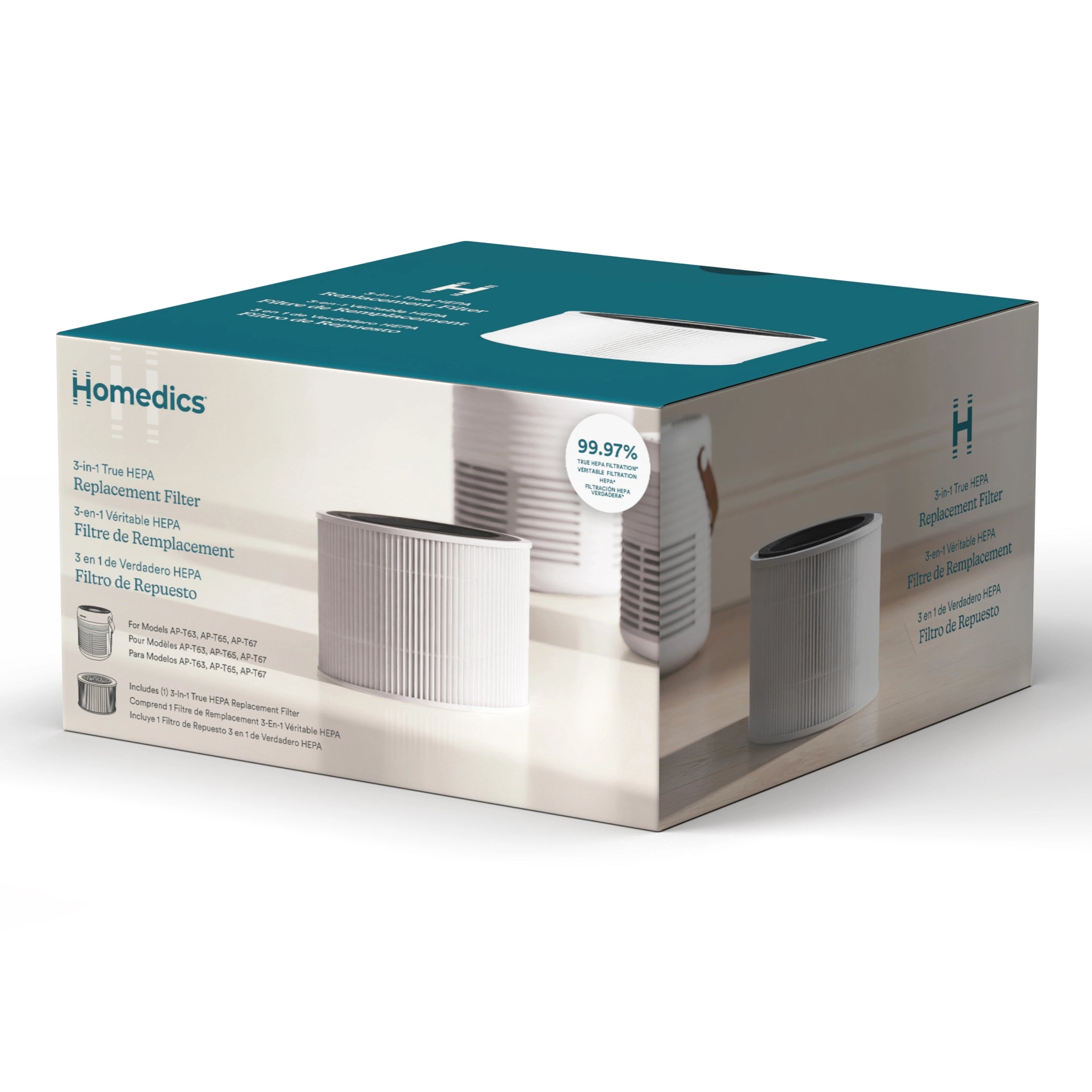 homedics-3-in-1-true-hepa-replacement-filter-genuine-part-for-air-purifiers-ap-t image 6