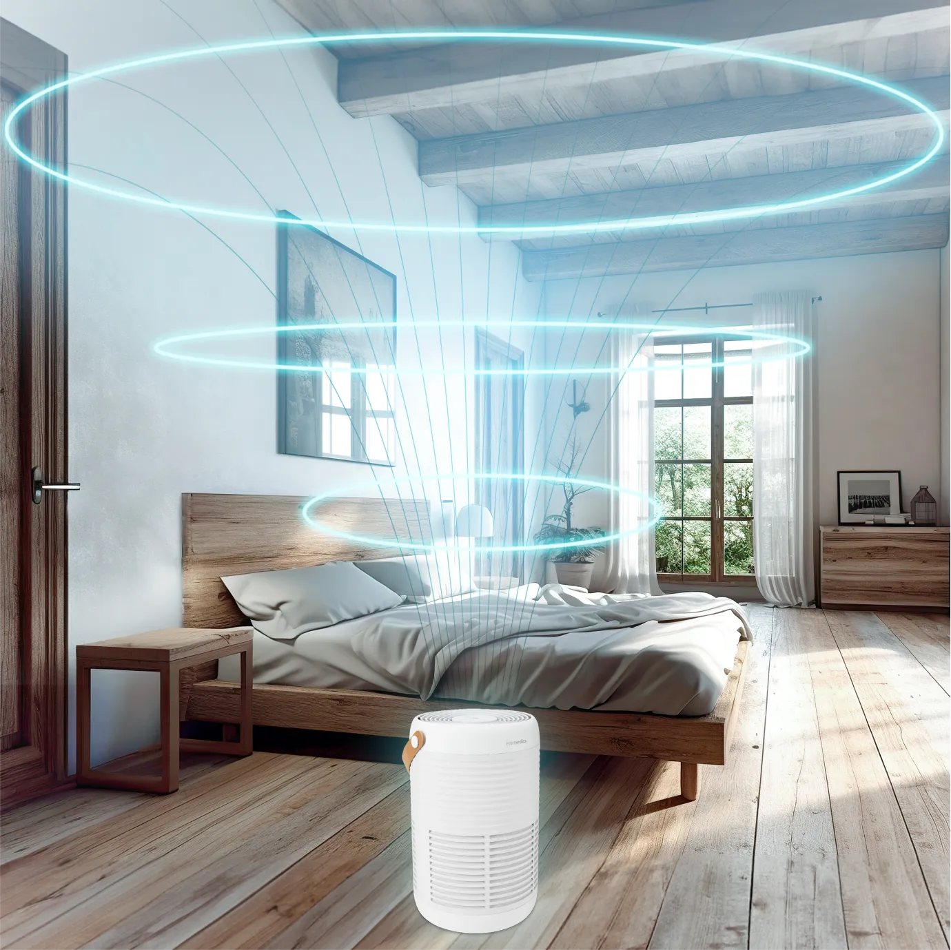 homedics-t95-air-purifier-with-red-light-indicator-medium-room-quiet-operation image 4