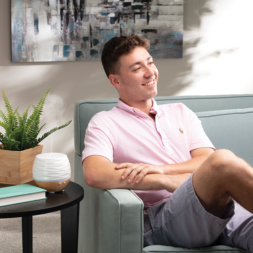 ellia-ascend-ultrasonic-aroma-diffuser-ceramic-wood-wave-pattern image 8