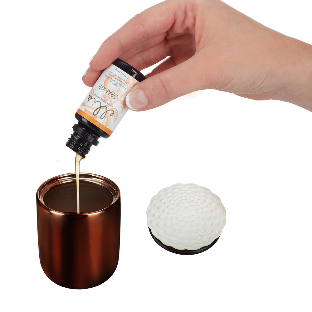 homedics-ellia-copper-in-bloom-porcelain-aroma-diffuser-15ml-oil-included image 2