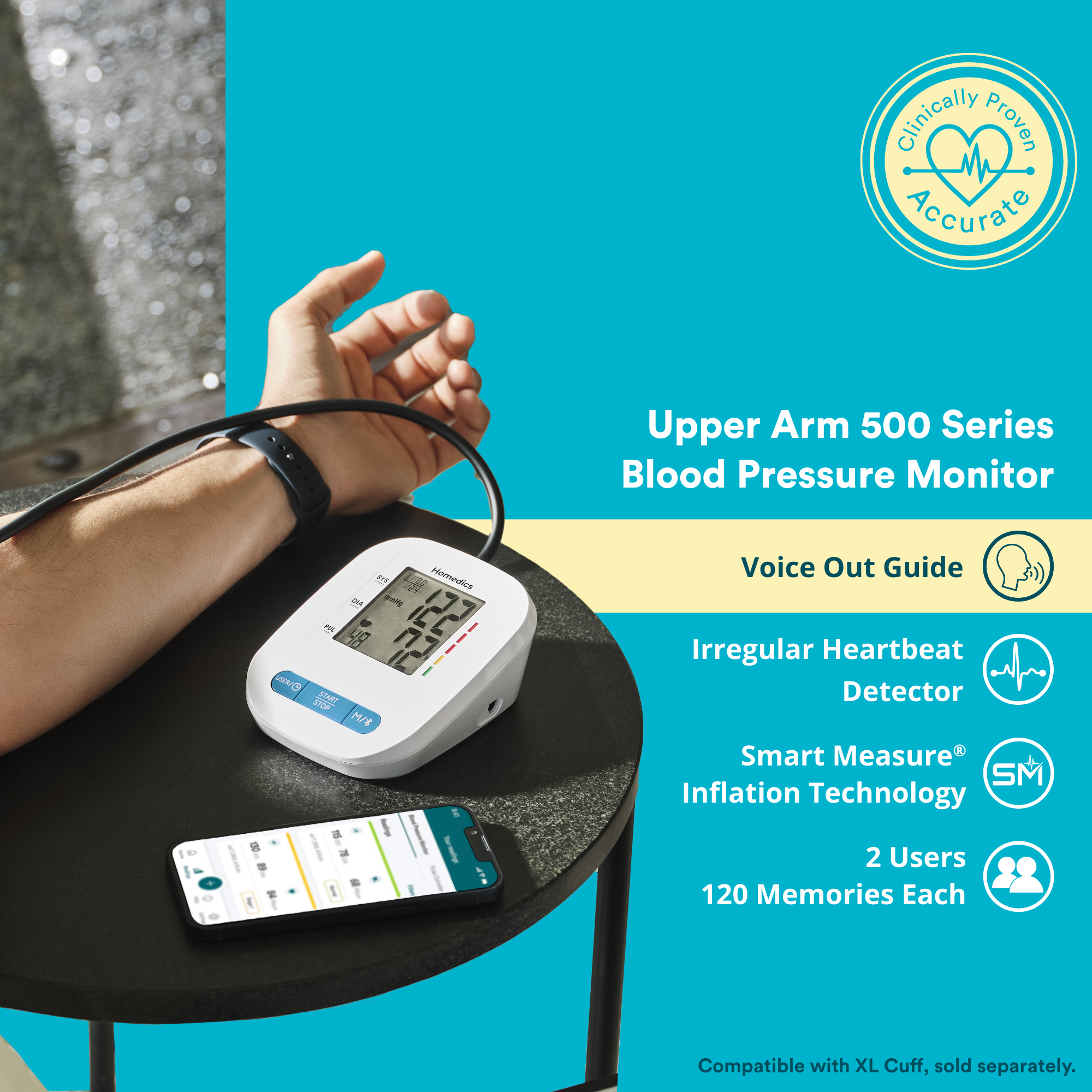 homedics-upper-arm-500-series-blood-pressure-monitor-vdl-validated image 2