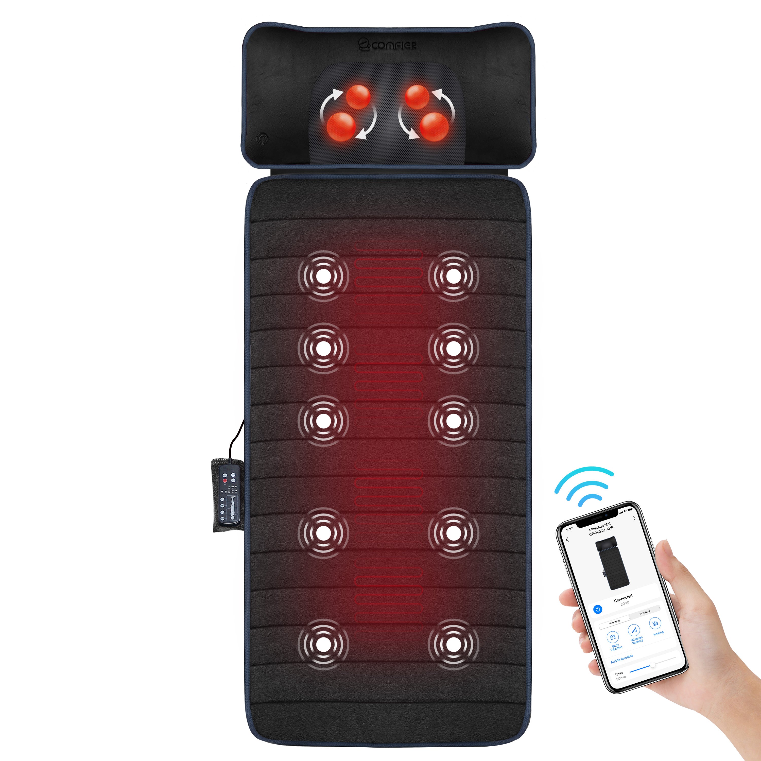 comfier-heated-massage-pad-with-movable-shiatsu-neck-massage-pillow-app-control- image 8