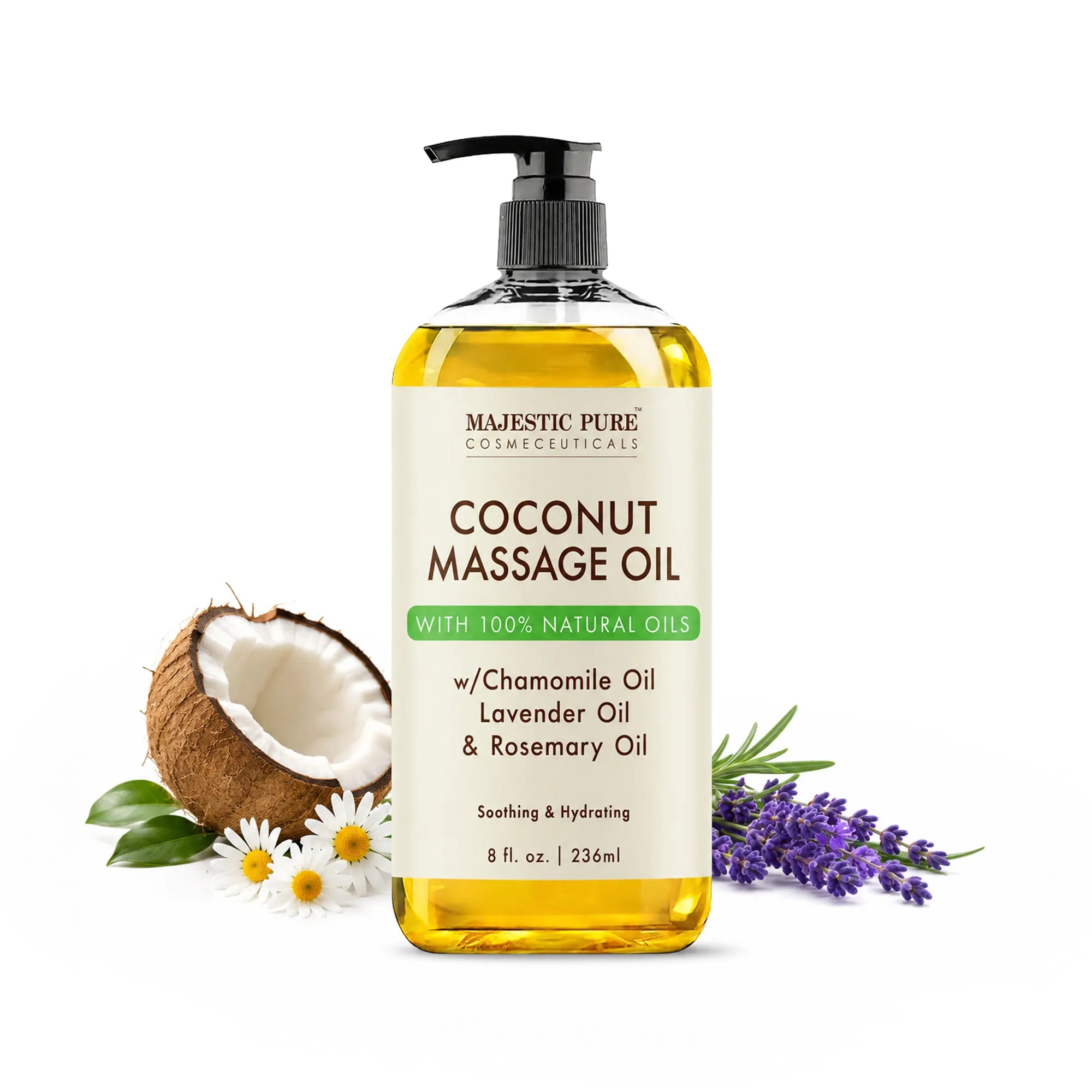 majestic-pure-coconut-massage-oil-with-rosemary-oil-8-fl-oz-lightweight-non-grea image 1