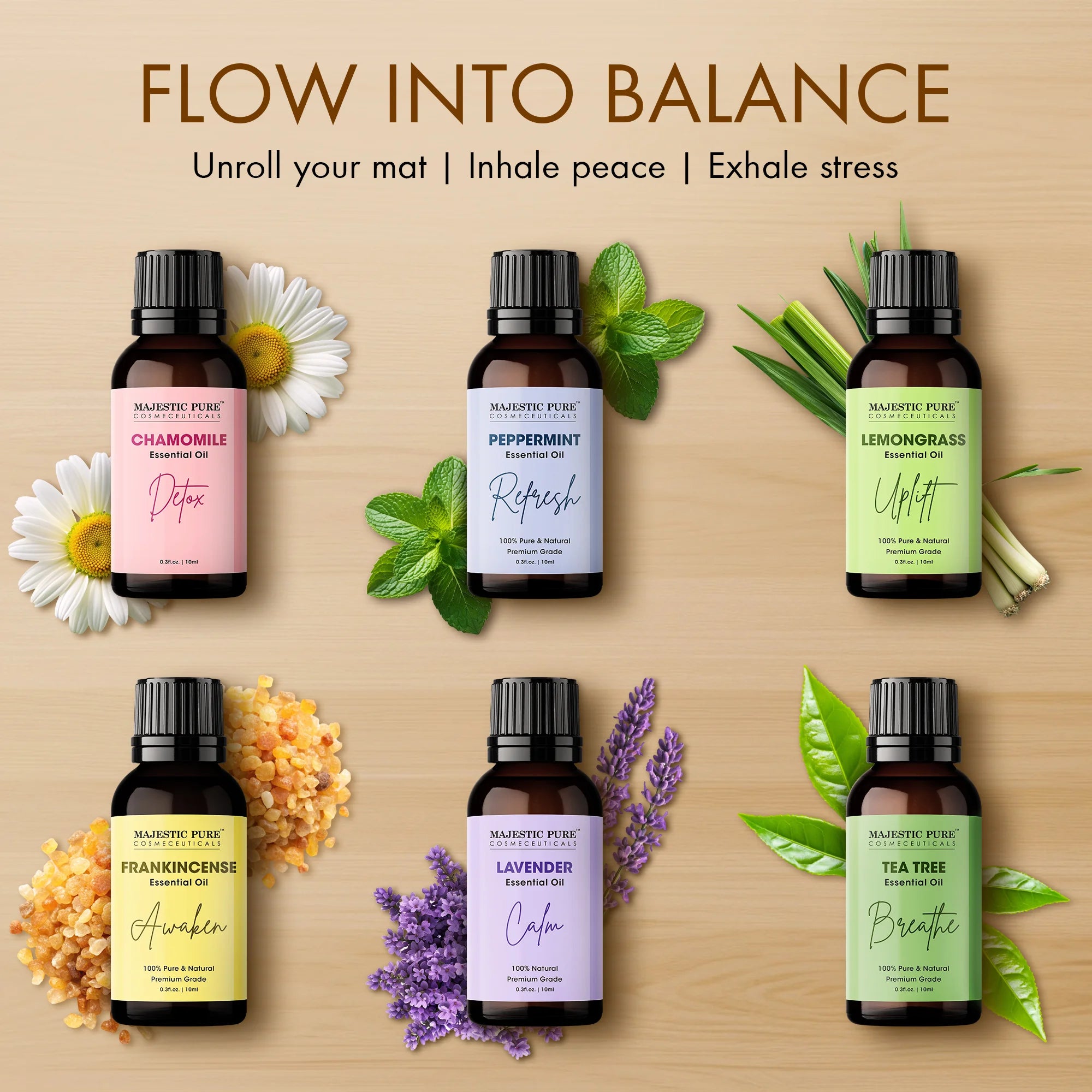majestic-pure-yoga-essential-oil-gift-set-pack-of-6-3-fl-oz-each-lavender-chamom image 2