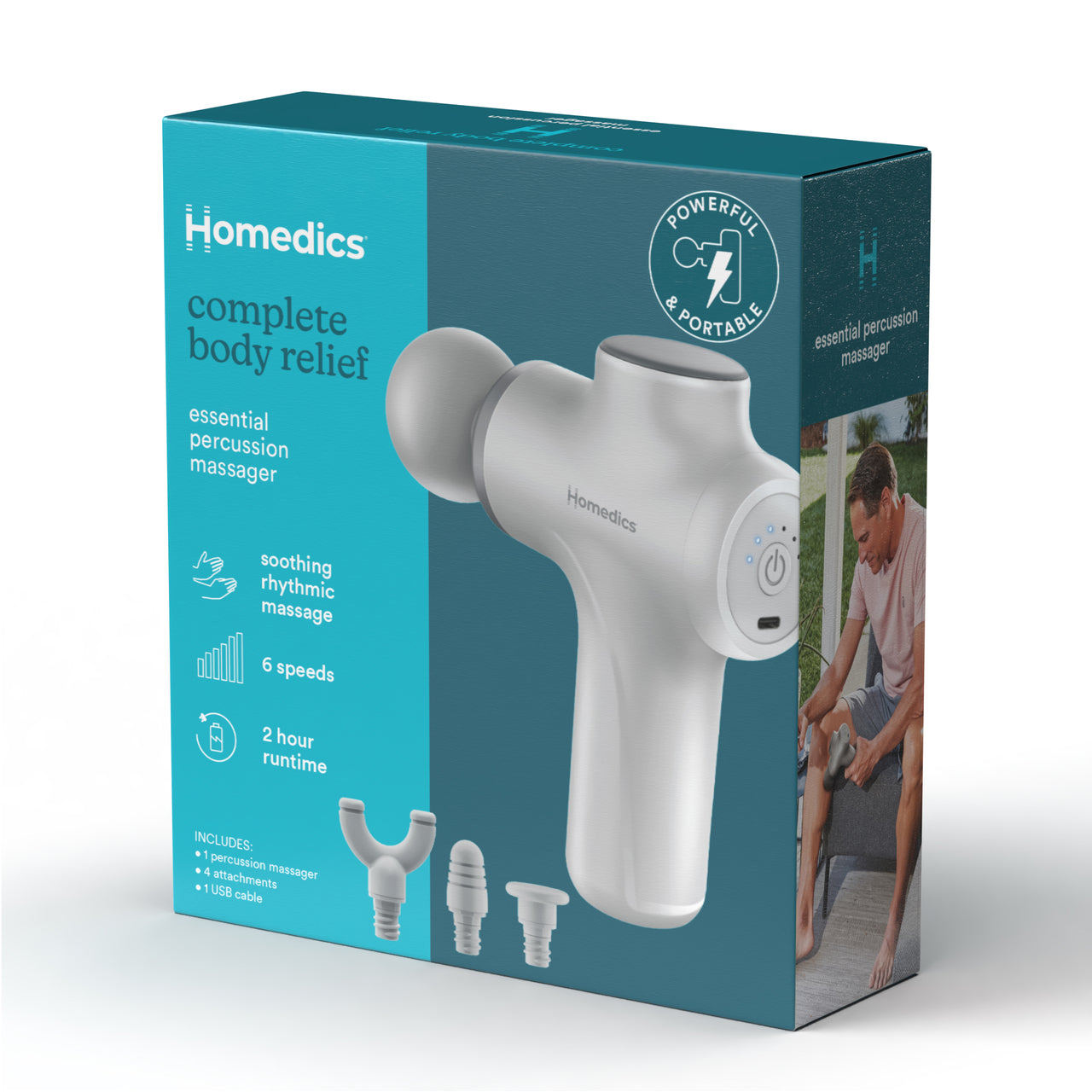 homedics-essential-percussion-massager-portable-handheld-deep-tissue-massager-wi image 8