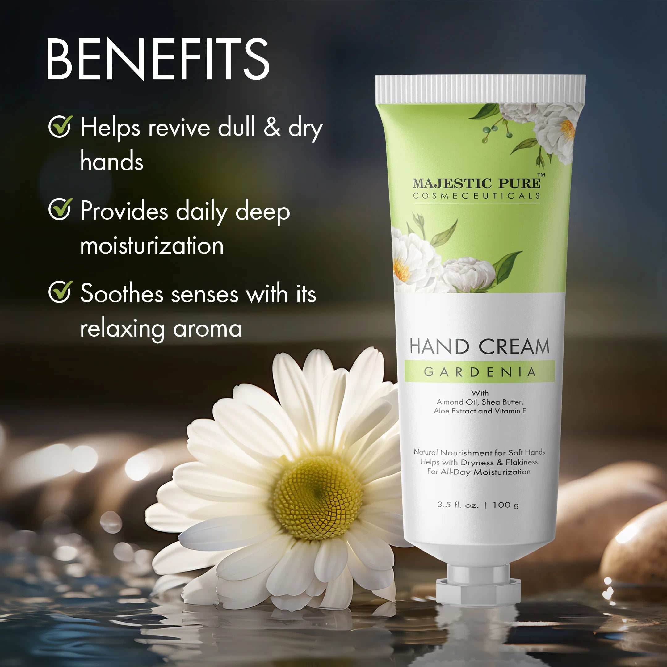 majestic-pure-gardenia-hand-cream-3-5-fl-oz-shea-butter-almond-oil-hand-cream-fo image 2