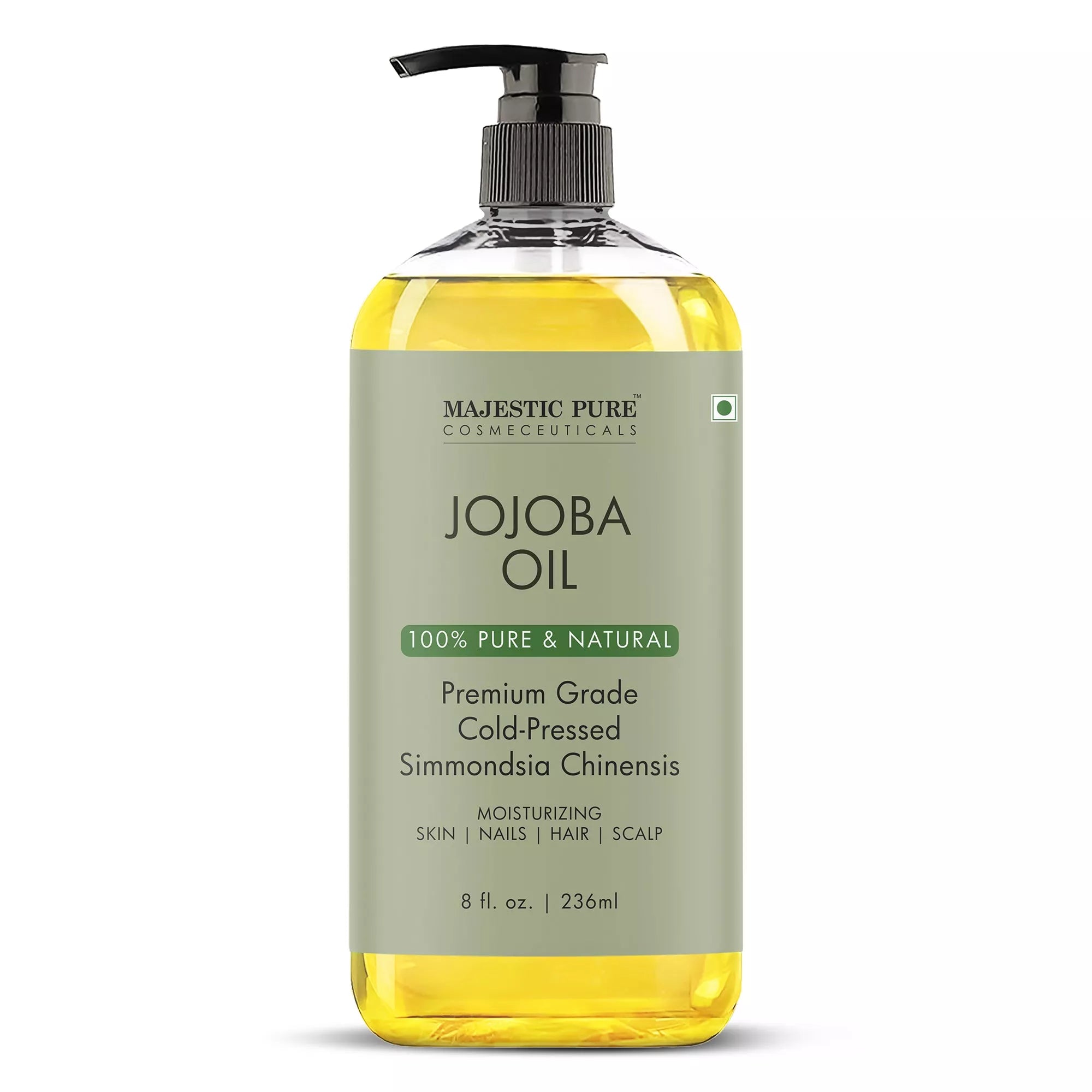 majestic-pure-jojoba-carrier-oil-8-fl-oz-lightweight-moisturizer-for-hair-skin-e image 1