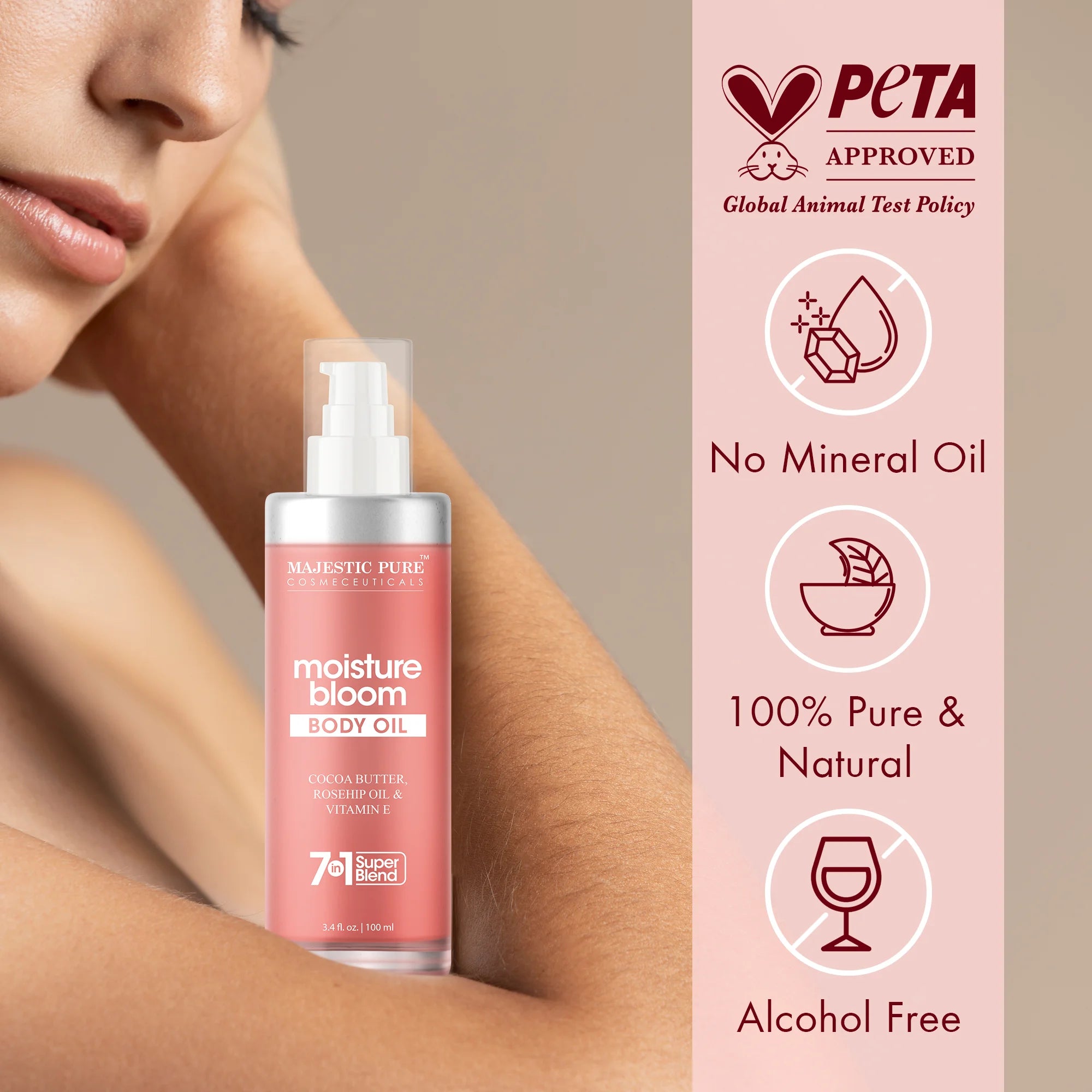 majestic-pure-moisture-bloom-body-oil-with-cocoa-butter-and-rosehip-oil-3-4-fl-o image 2