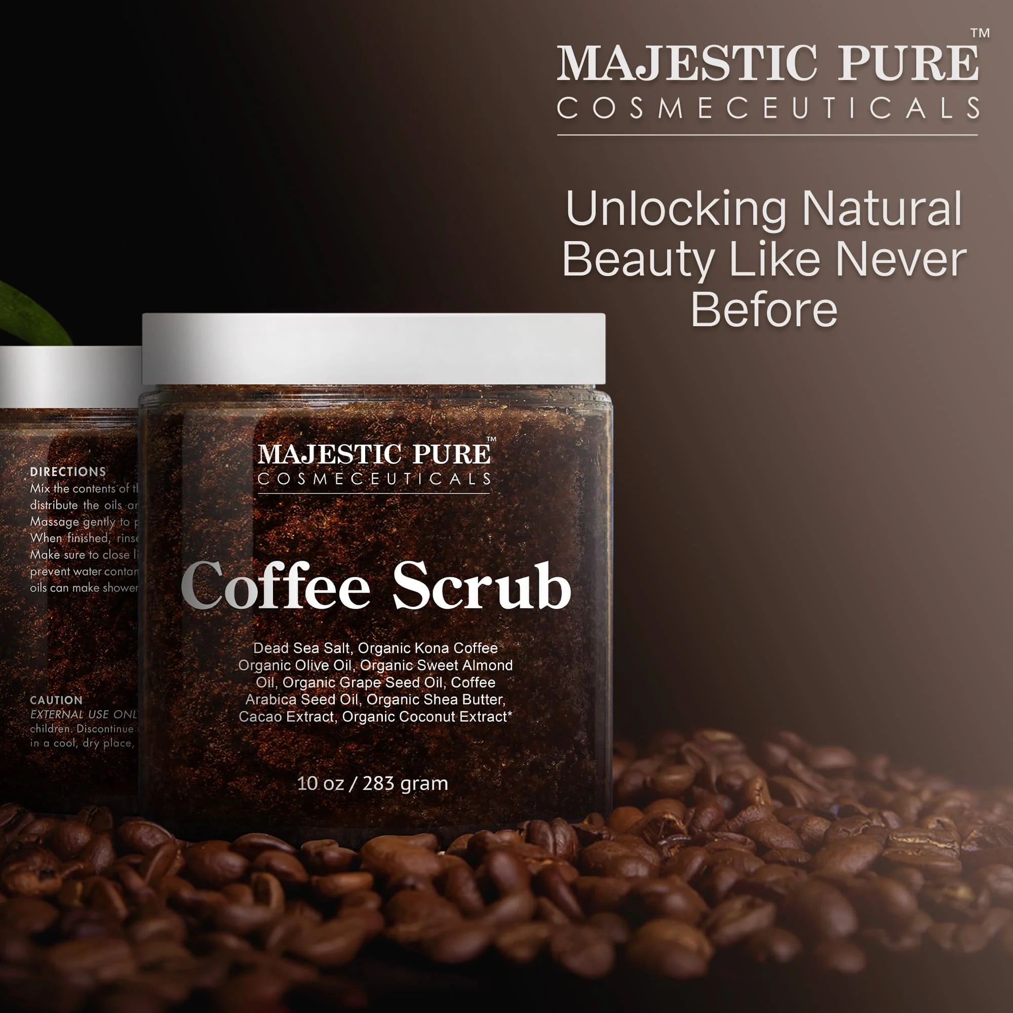 majestic-pure-coffee-scrub-with-dead-sea-salt-10-oz-exfoliating-body-scrub-for-c image 3