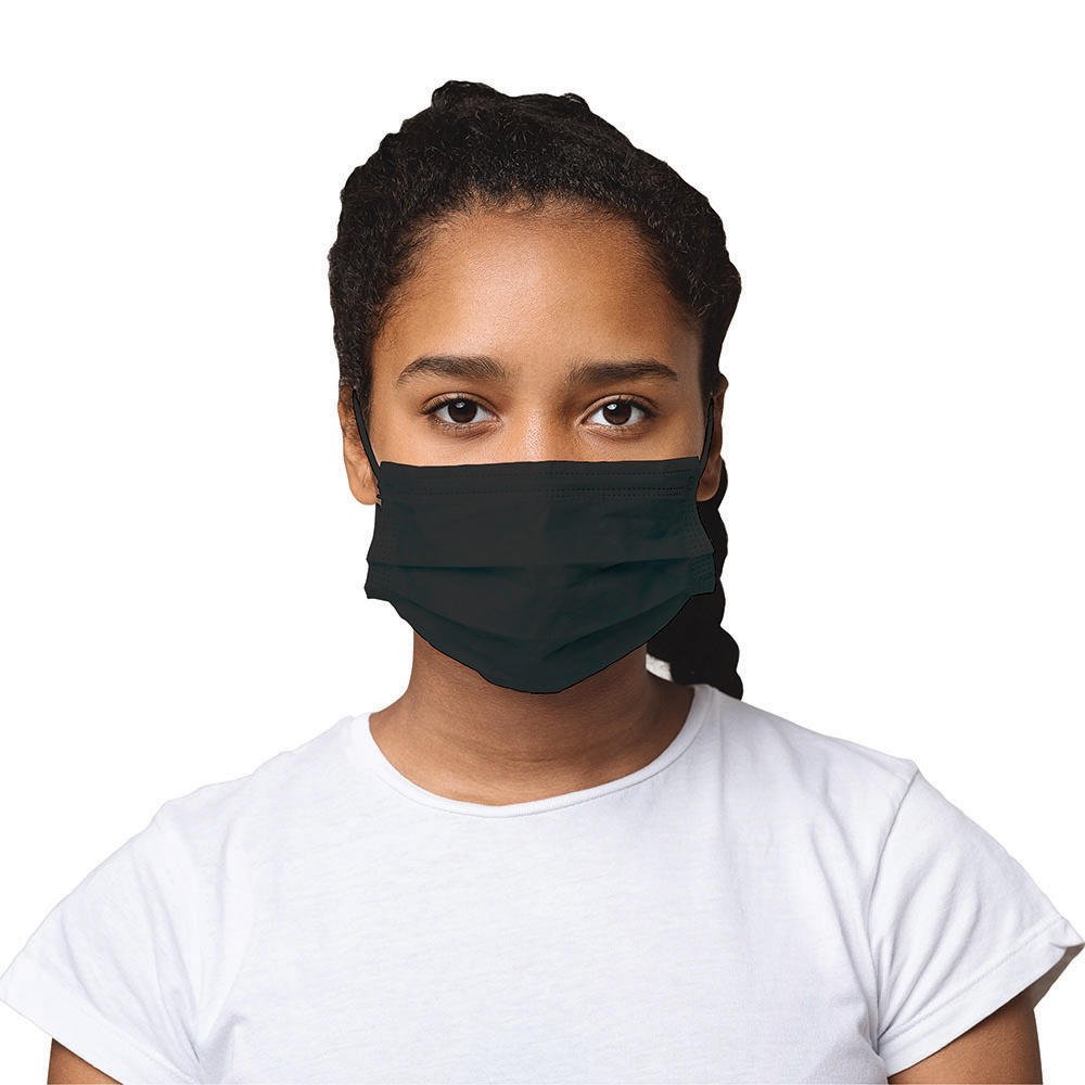 homedics-healthcare-small-size-black-ear-loop-face-masks-50-count-3-layer-protec image 3