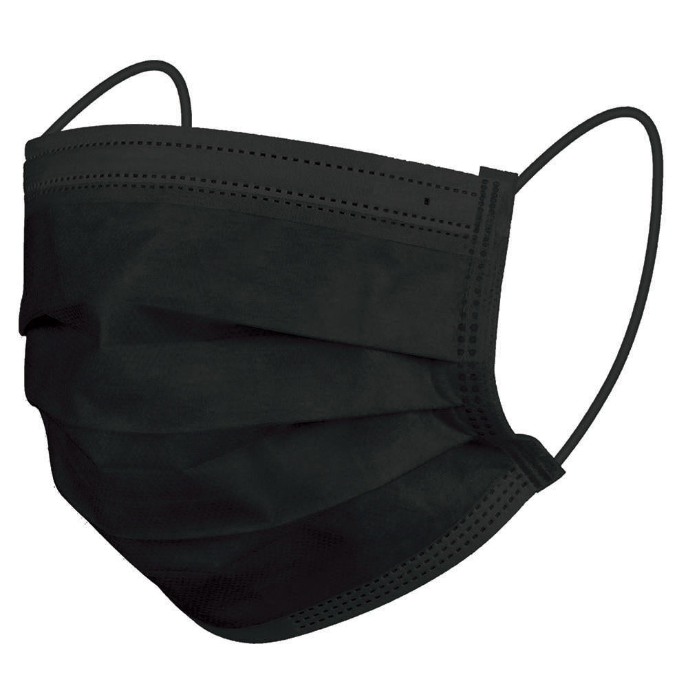 homedics-healthcare-small-size-black-ear-loop-face-masks-50-count-3-layer-protec image 1