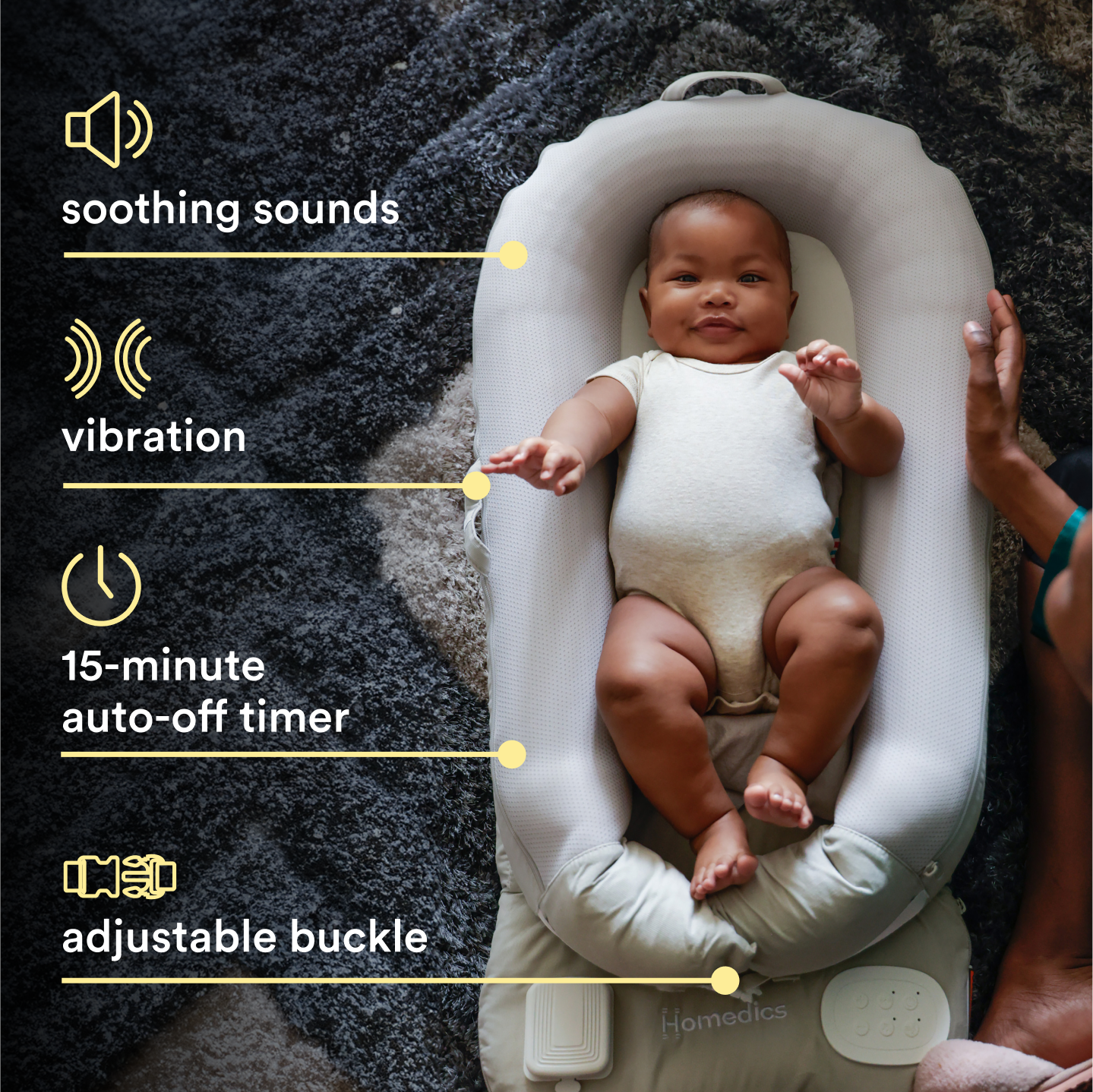 homedics-soothing-sounds-vibration-baby-lounger-comfortable-infant-lounger-with- image 4