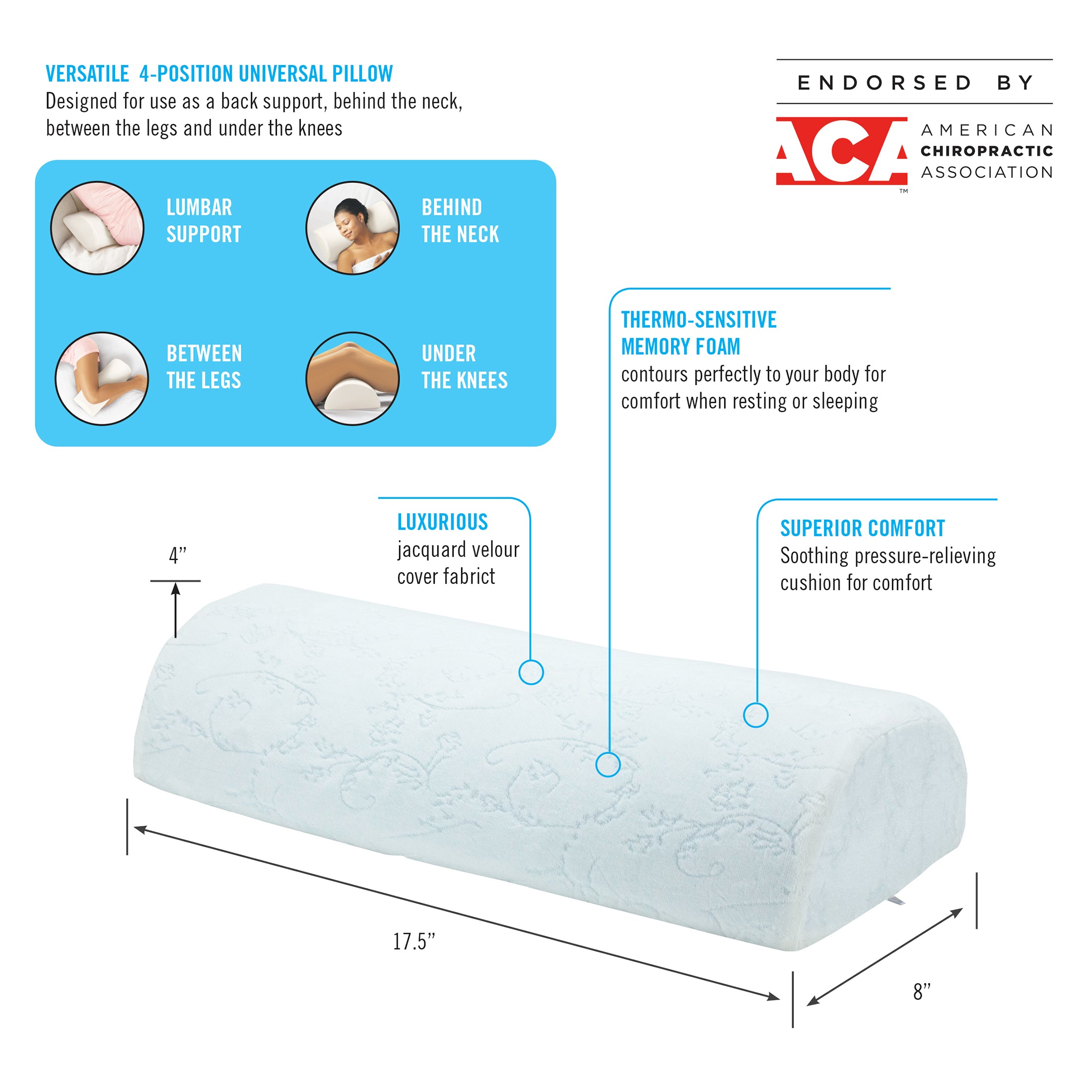 homedics-airfoam-4-position-pillow-with-washable-cover-aca-endorsed image 2