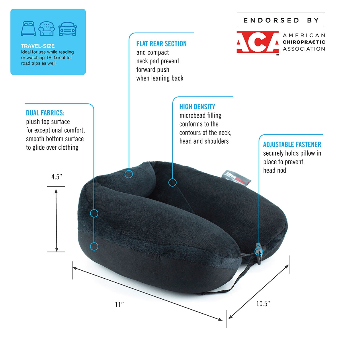 homedics-microbead-travel-neck-pillow-with-adjustable-fastener image 2