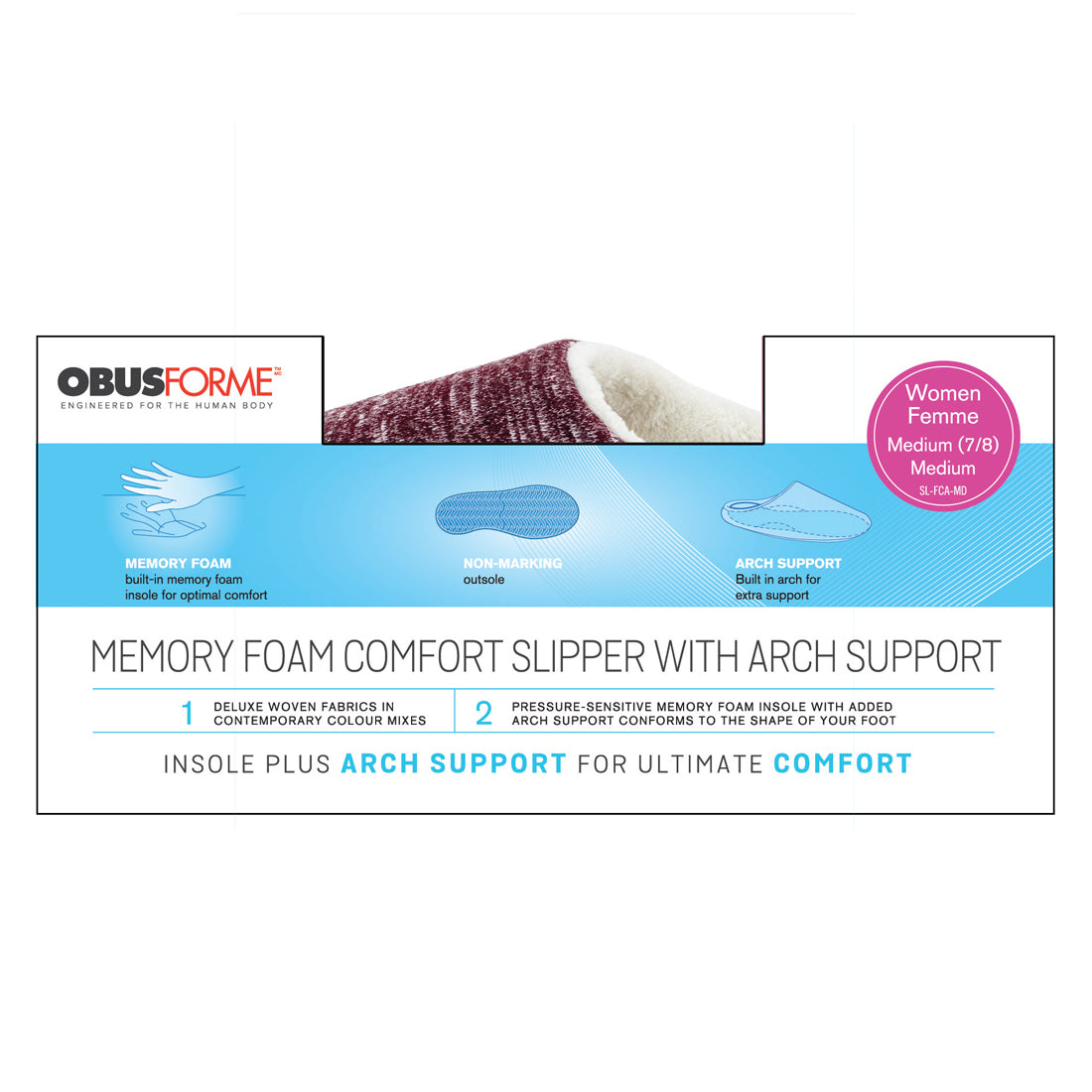 homedics-ladies-arch-support-slippers-memory-foam-non-marking-sole-terry-lining image 7