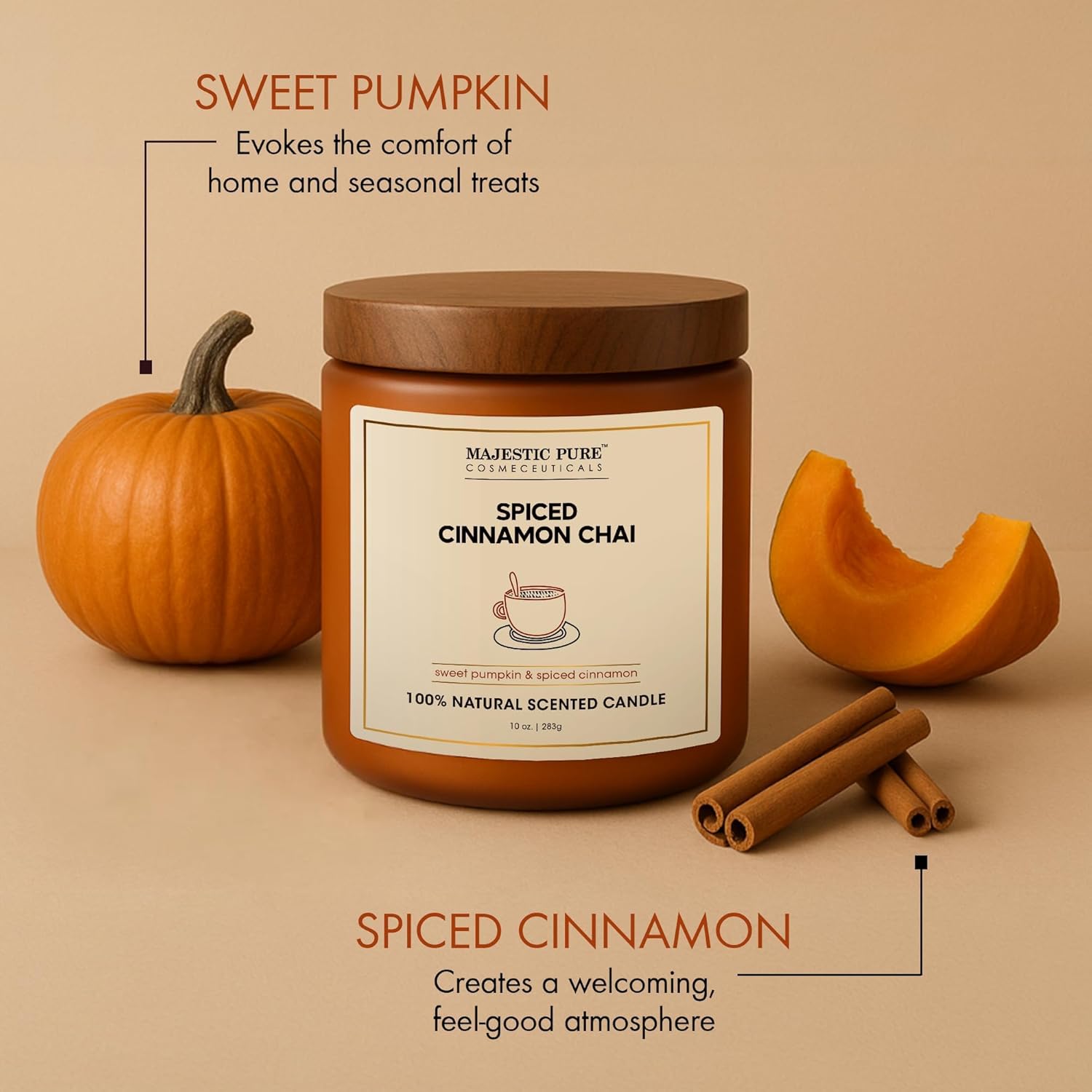 majestic-pure-vanilla-caramel-drizzle-spiced-cinnamon-chai-candle-duo-2-pack-aro image 5