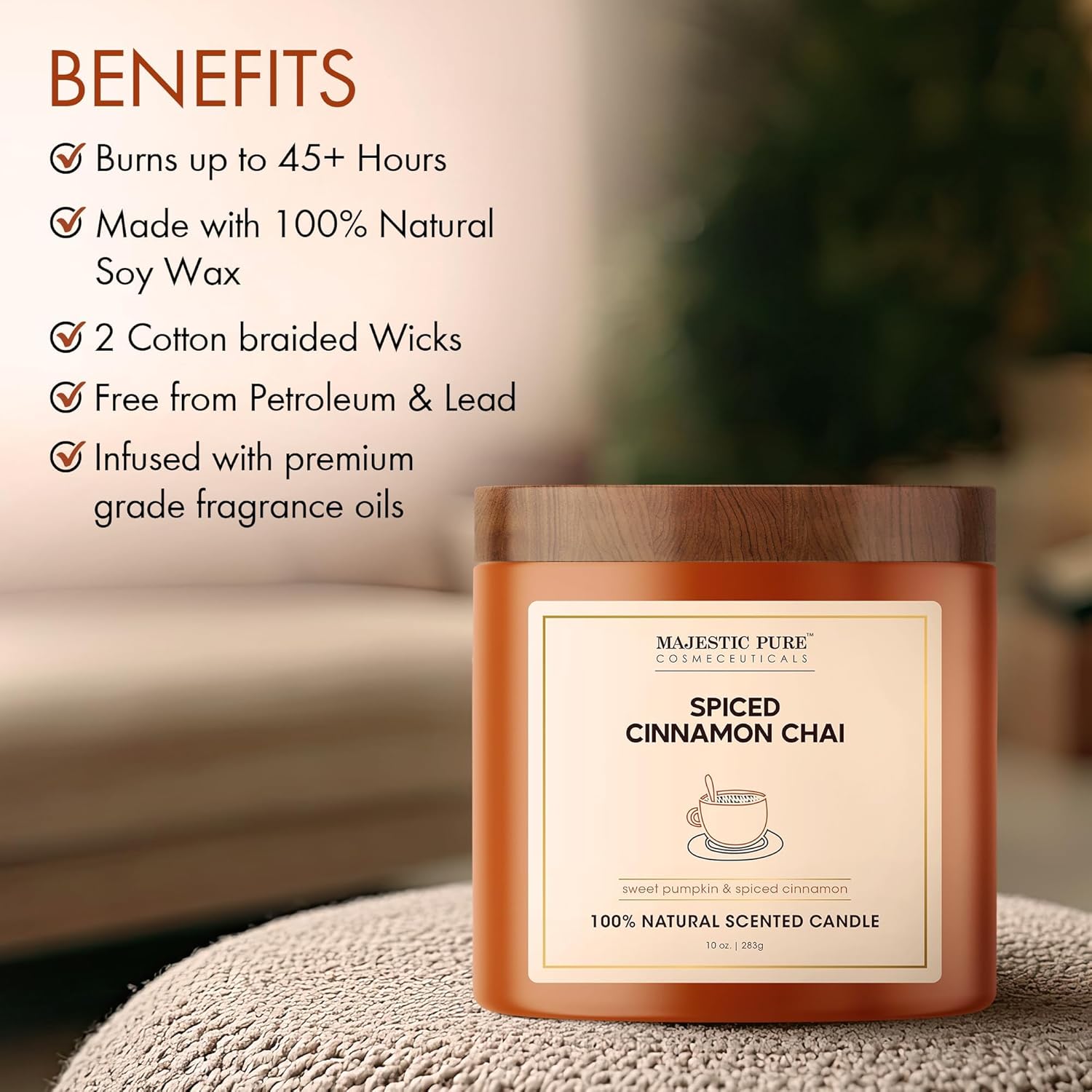 majestic-pure-spiced-cinnamon-chai-candle-single-candle-for-warm-cozy-home-fragr image 4