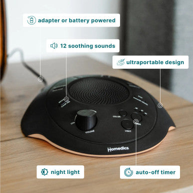 homedics-portable-sound-machine-with-night-light-soothing-sleep-aid-for-home-tra image 6