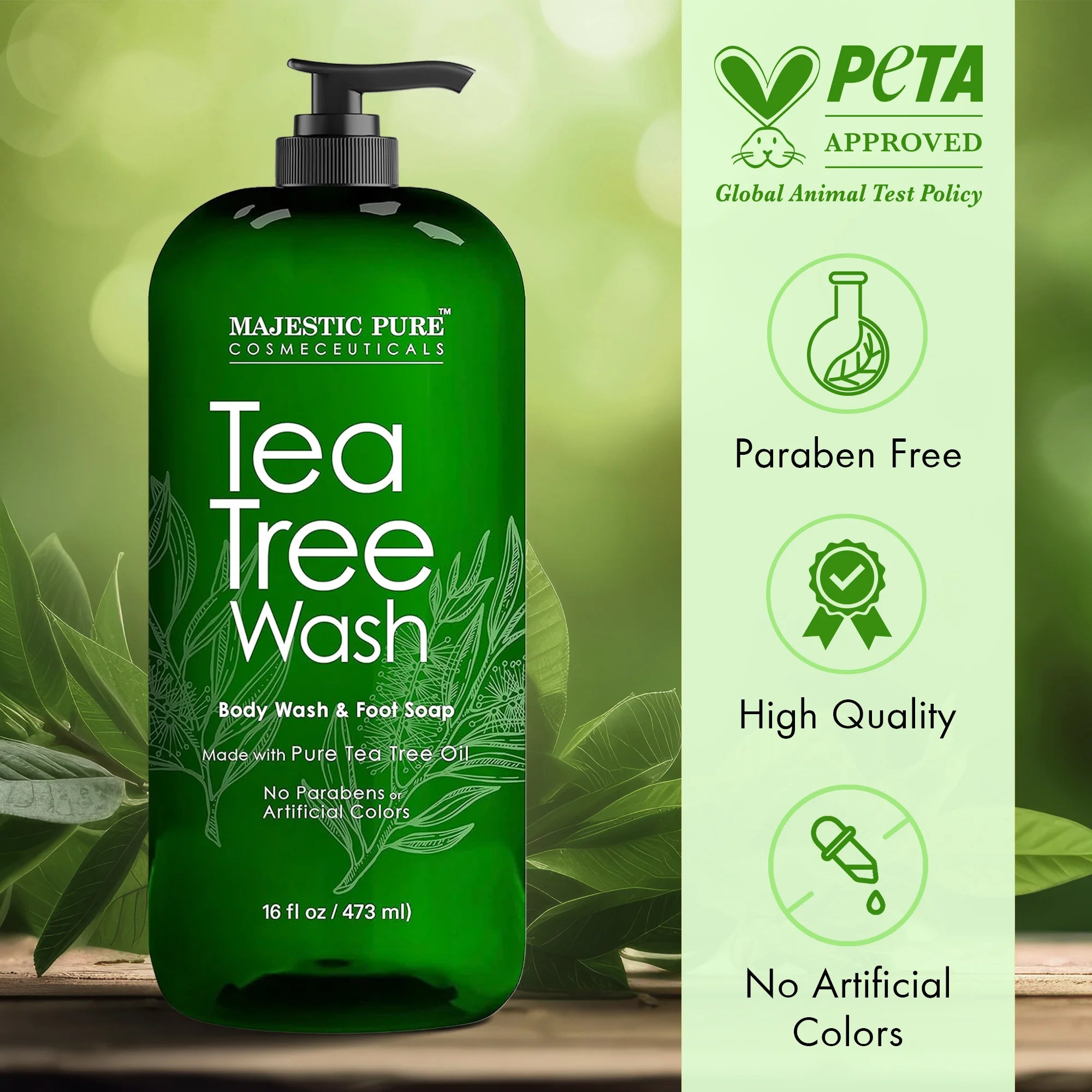 majestic-pure-tea-tree-body-wash-16-fl-oz-purifying-cleanser-for-body-odor-and-a image 2