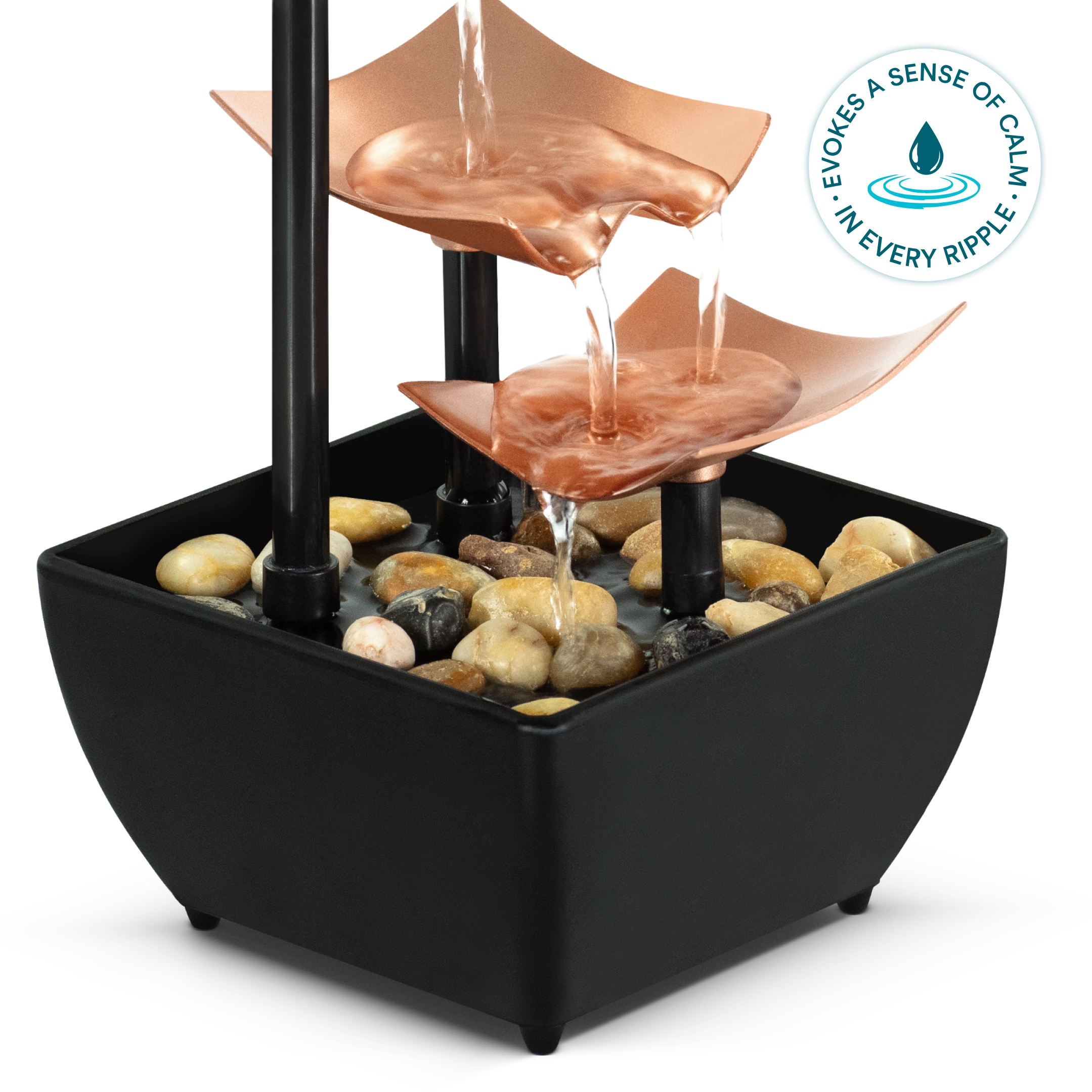 homedics-relaxation-fountain-three-tier-tabletop-water-fountain-for-home-office image 2