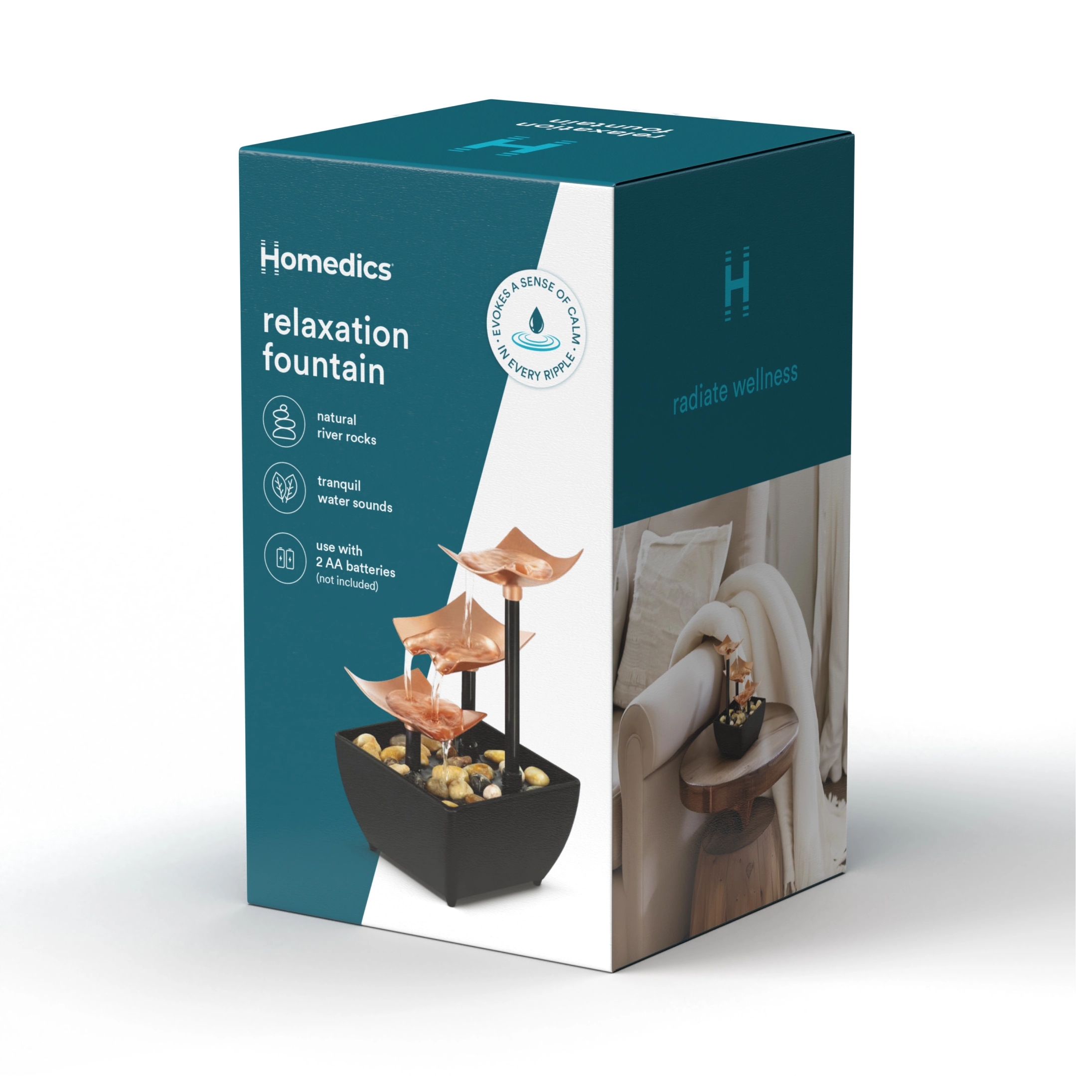 homedics-relaxation-fountain-three-tier-tabletop-water-fountain-for-home-office image 7