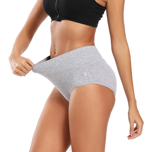 High-waisted seamless soft cotton panties